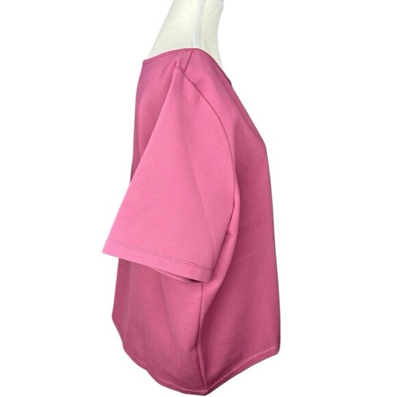 Betabrand Women’s NWT Mauve Purple Boat Neck Short Sleeve Boxy Hi-Low Top XL/C47 - Picture 3 of 11